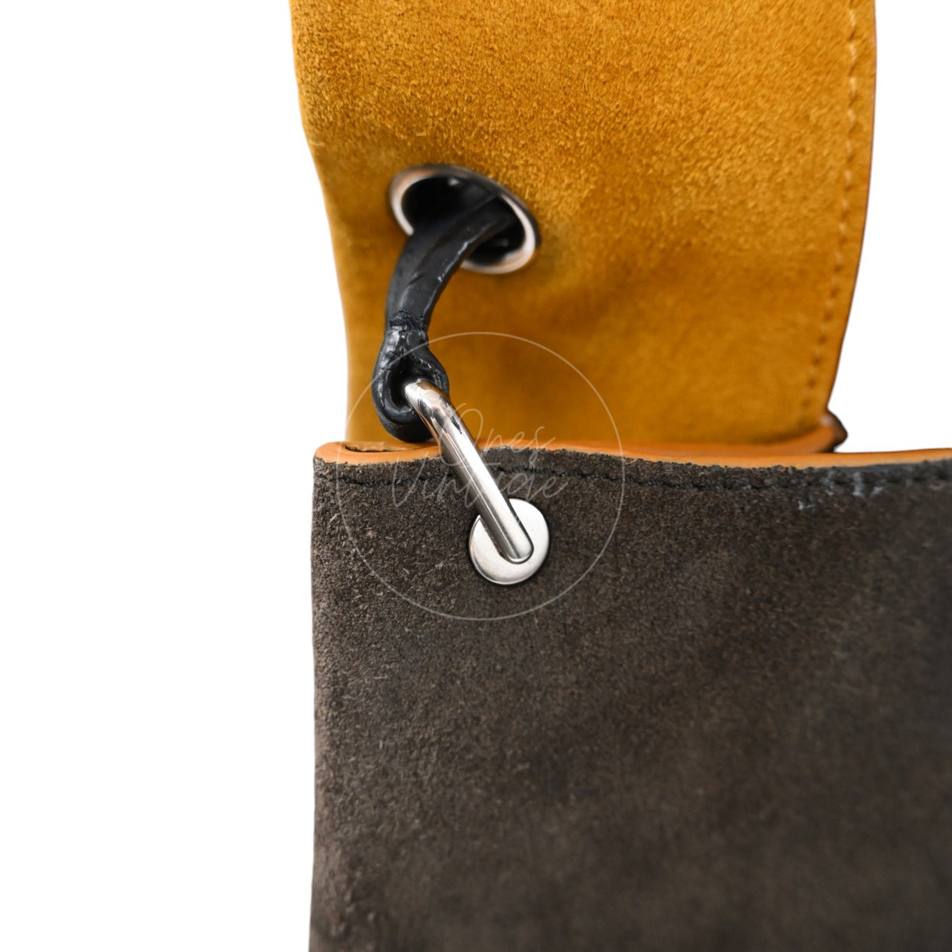 Celine All Soft Suede Leather Shoulder Bag SHW Yellow F-CU-0148