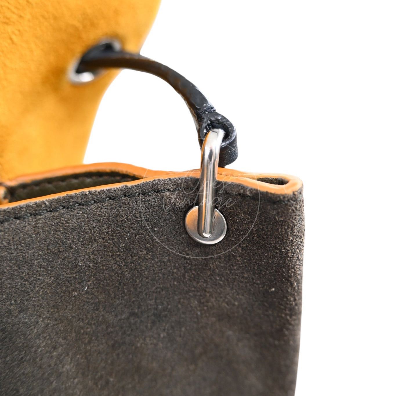 Celine All Soft Suede Leather Shoulder Bag SHW Yellow F-CU-0148