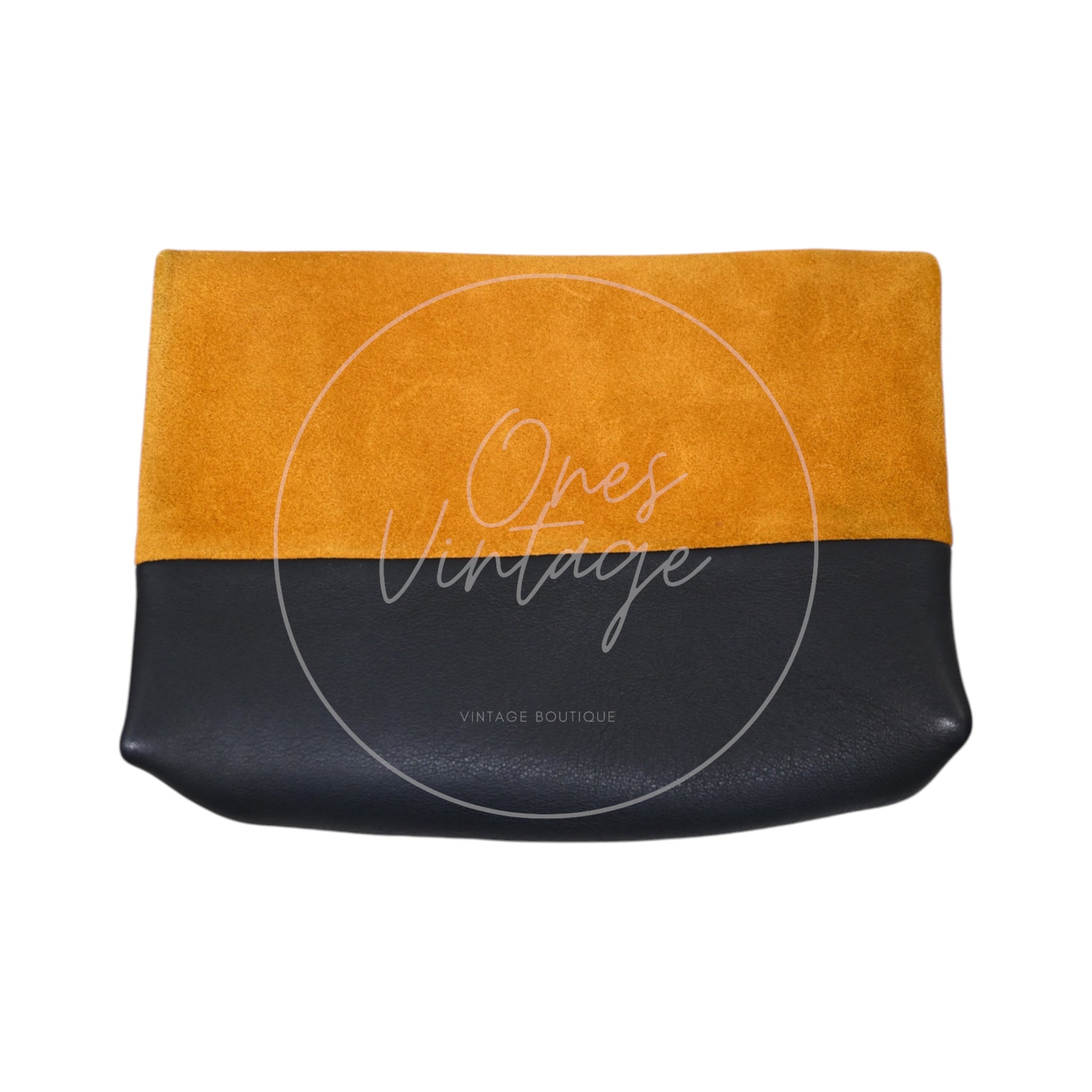 Celine All Soft Suede Leather Shoulder Bag SHW Yellow F-CU-0148