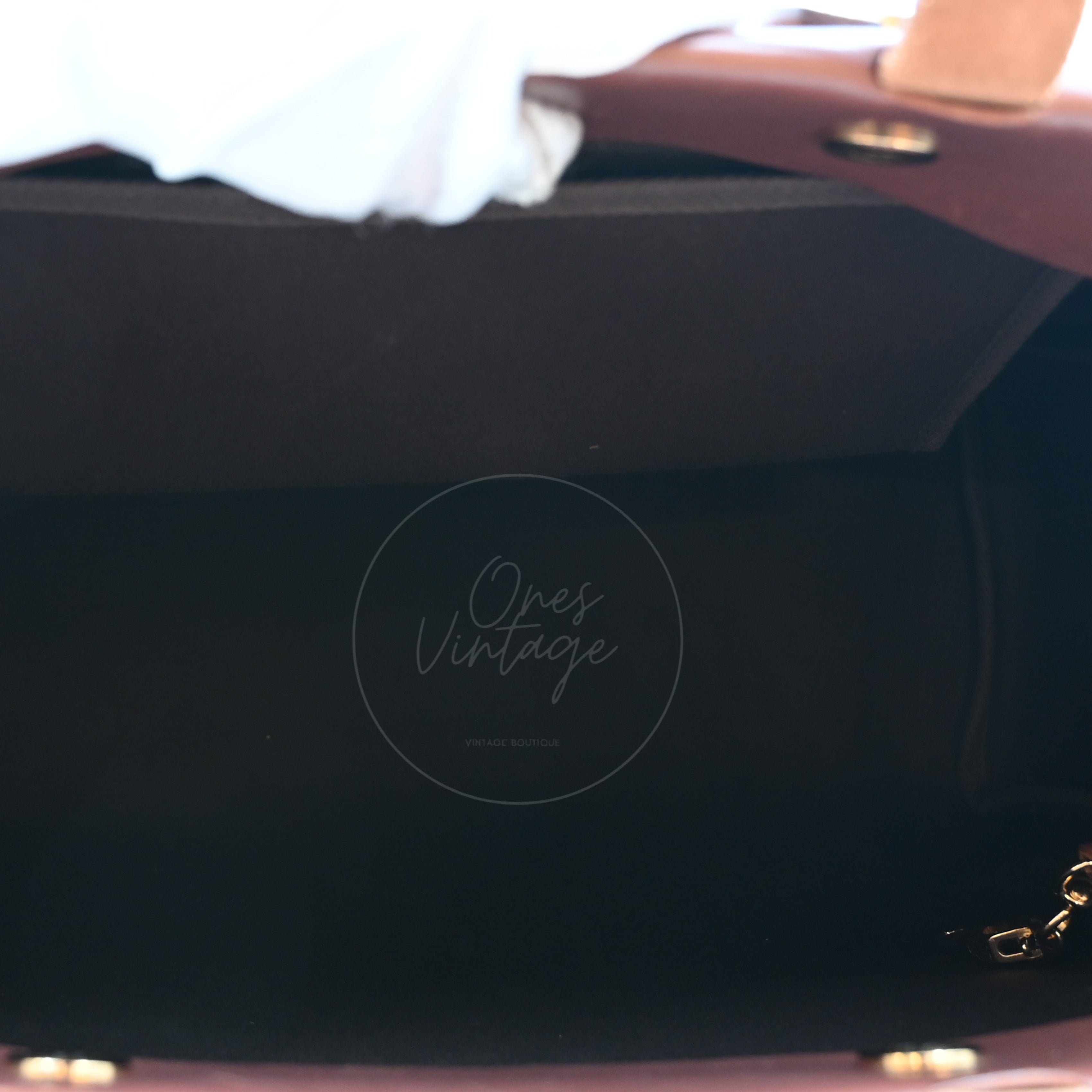Hermes Herbag Cabas GM Swift Canvas GHW BROWN Square F