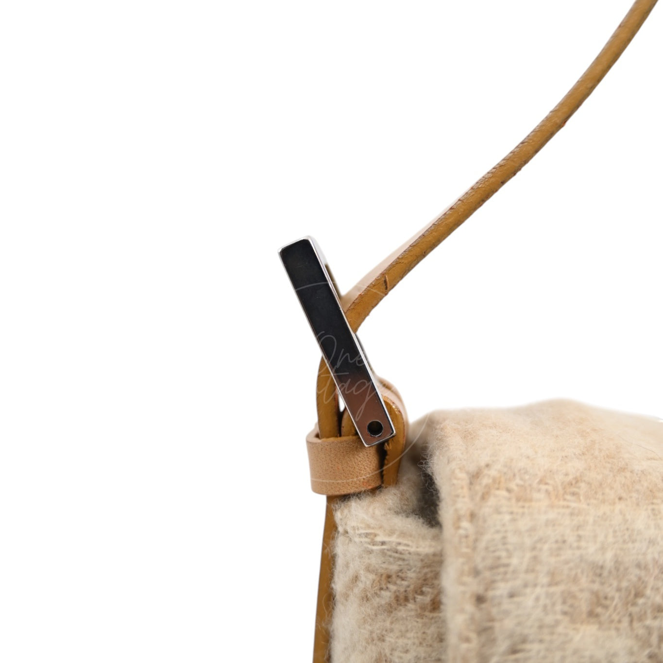 Fendi Zucca Baguette Wool and Leather PHW Beige