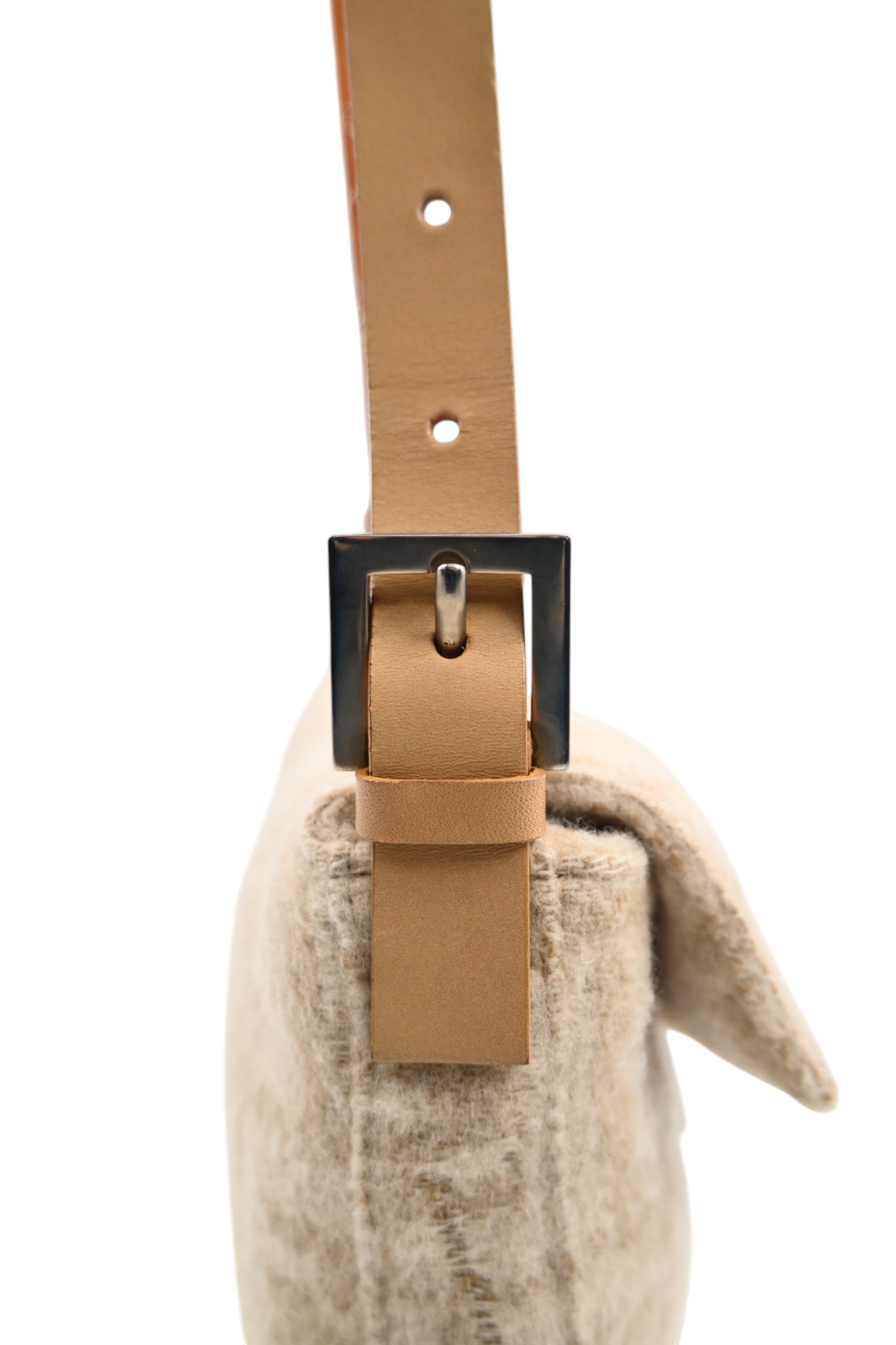 Fendi Zucca Baguette Wool and Leather PHW Beige