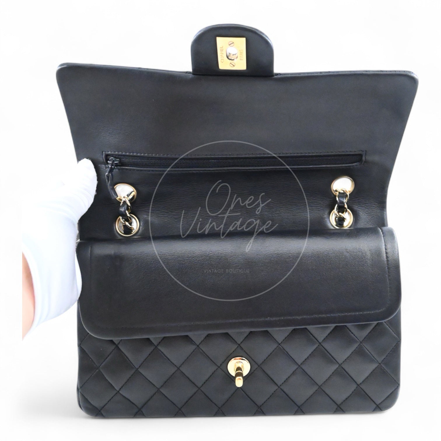 Chanel Classic Lambskin CF25 Bag GHW Black Series 13