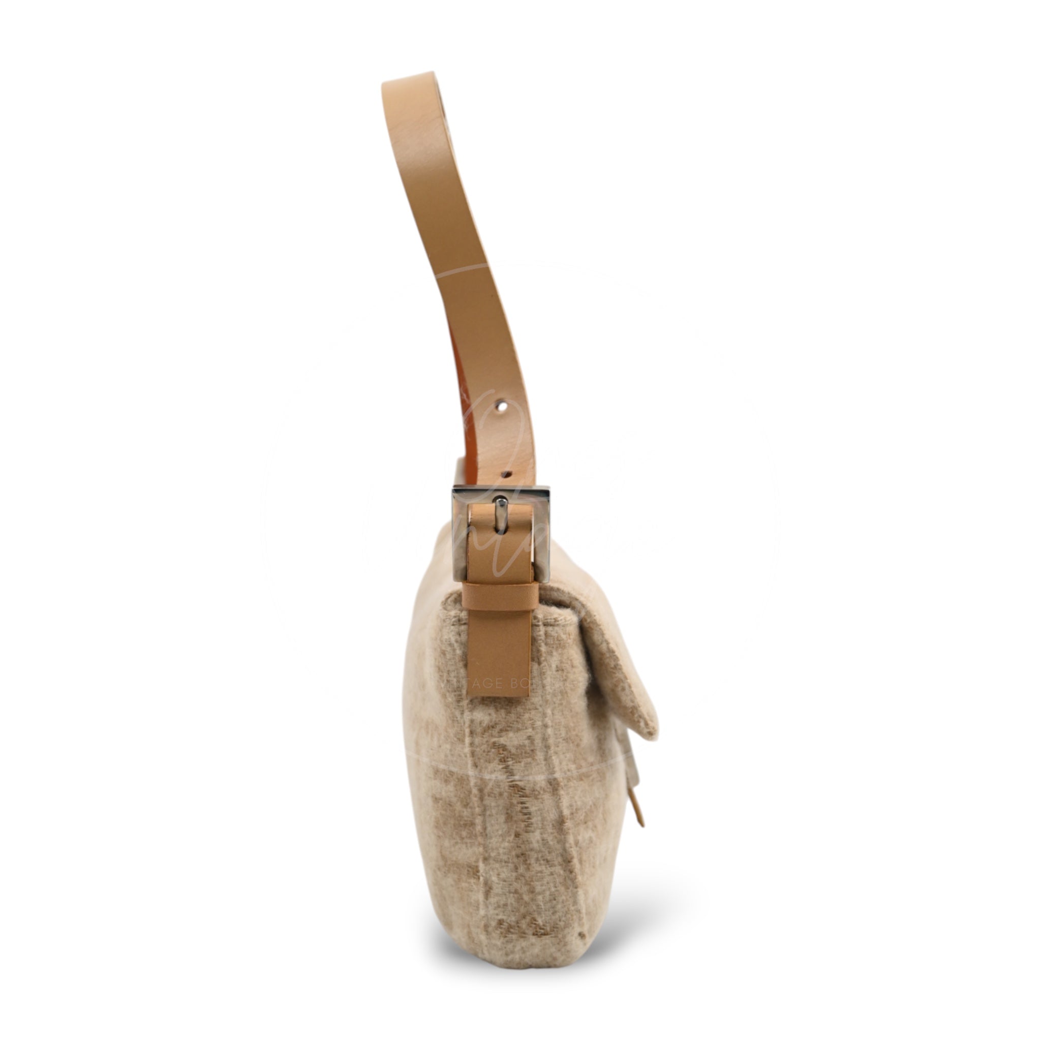 Fendi Zucca Baguette Wool and Leather PHW Beige