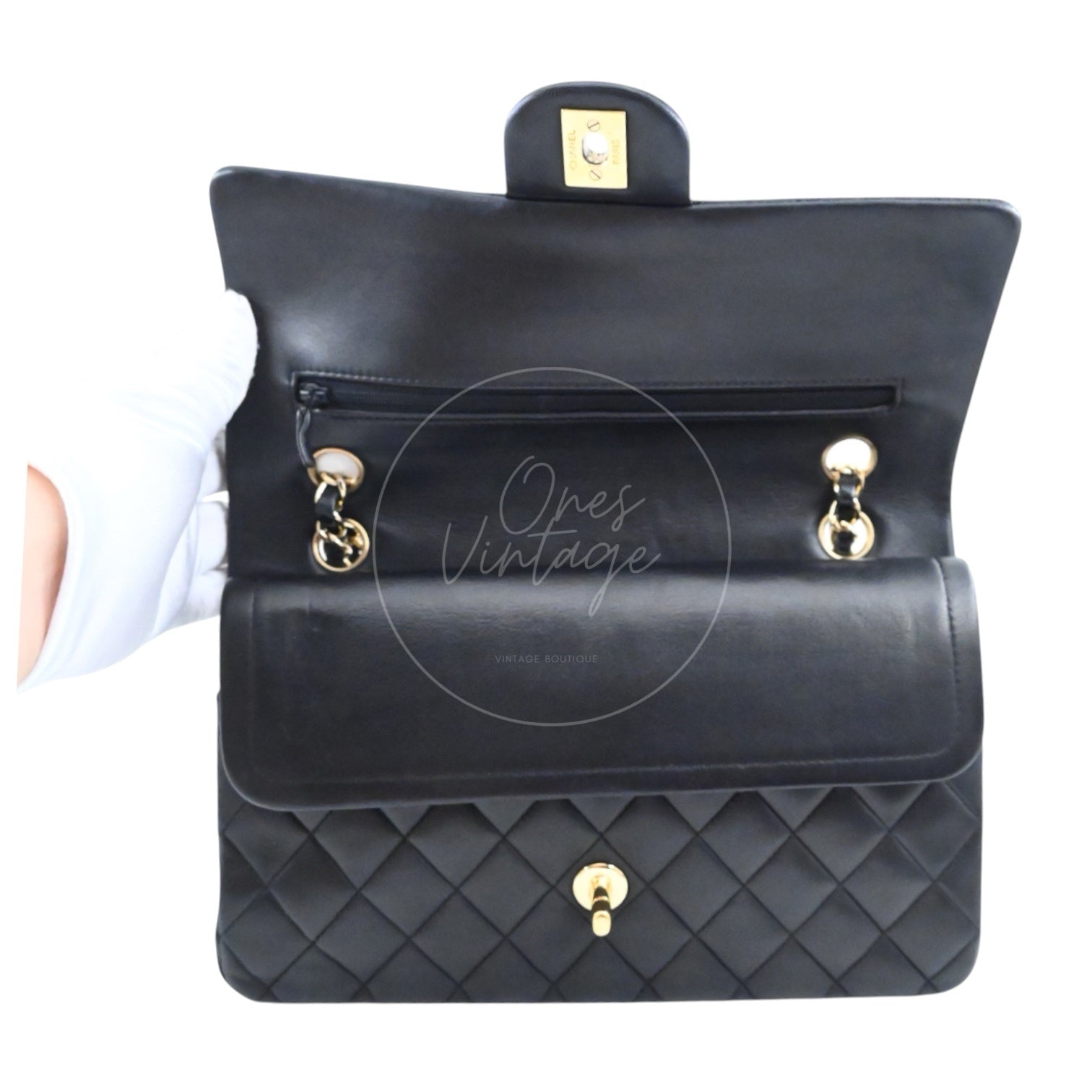 Chanel Classic Lambskin CF25 Bag GHW Black Series 13