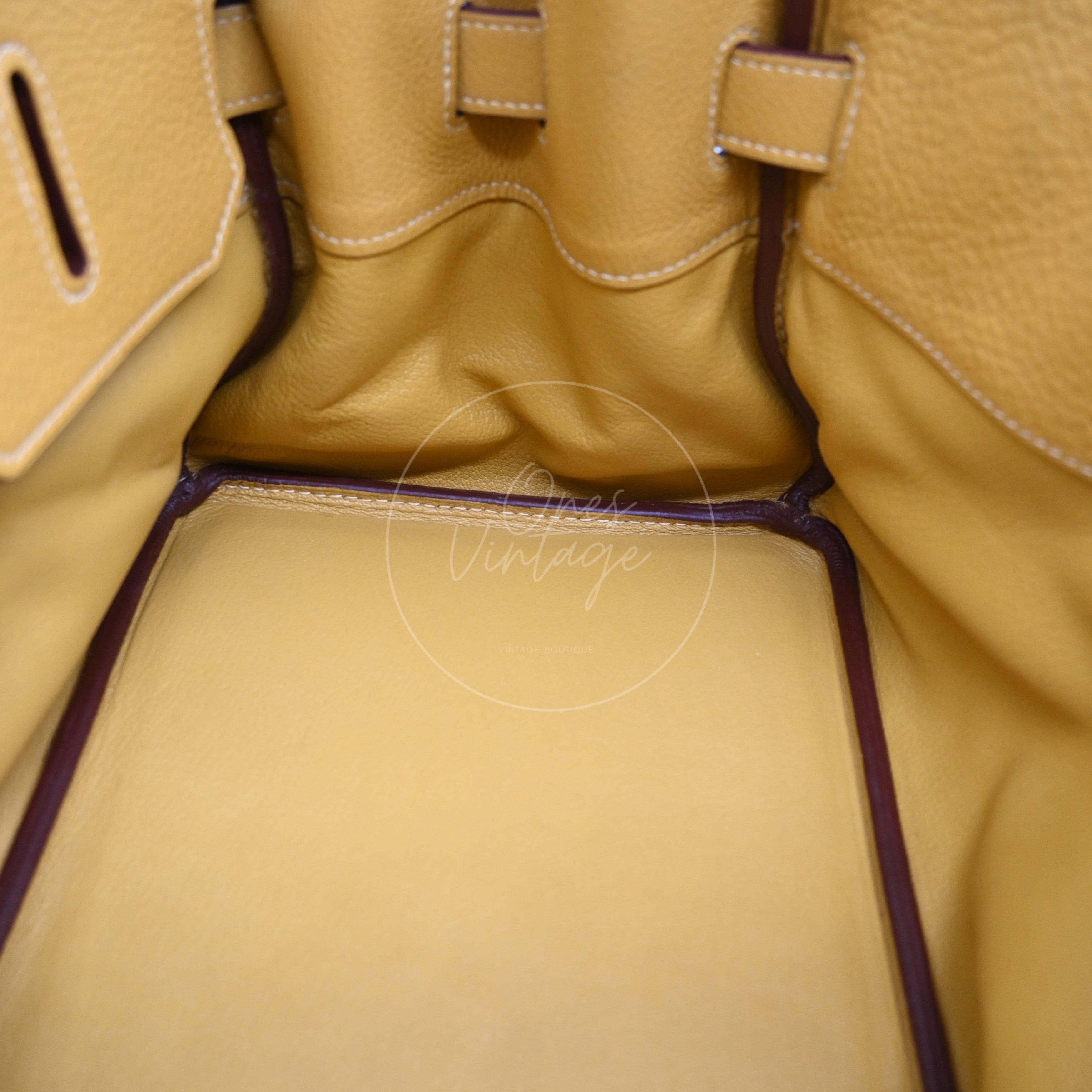Hermes JPG Shoulder Birkin 42 Handbag PHW 2C Curry Square L