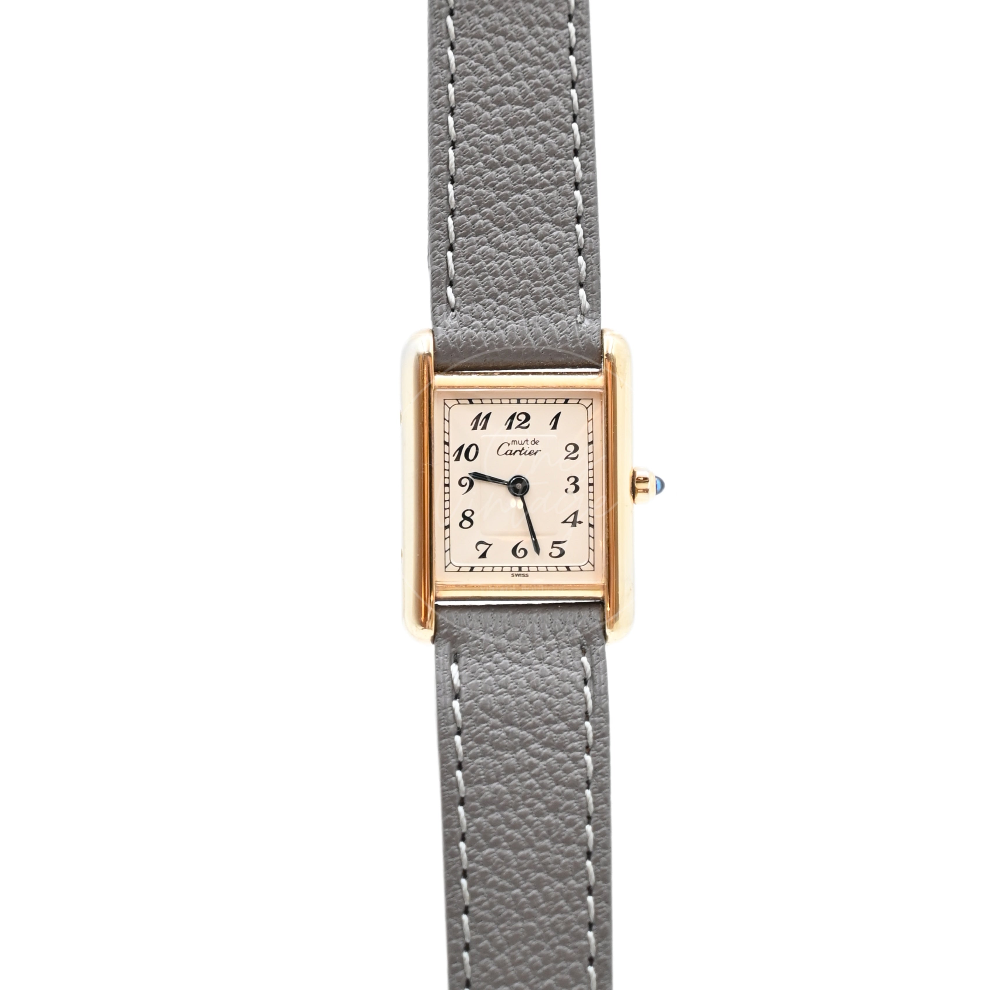 Cartier Vermeil Tank Quartz Grey