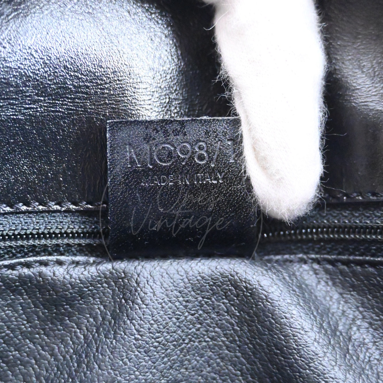 Céline vintage serial number code MC98/1 and MADE IN ITALY stamp on leather tag