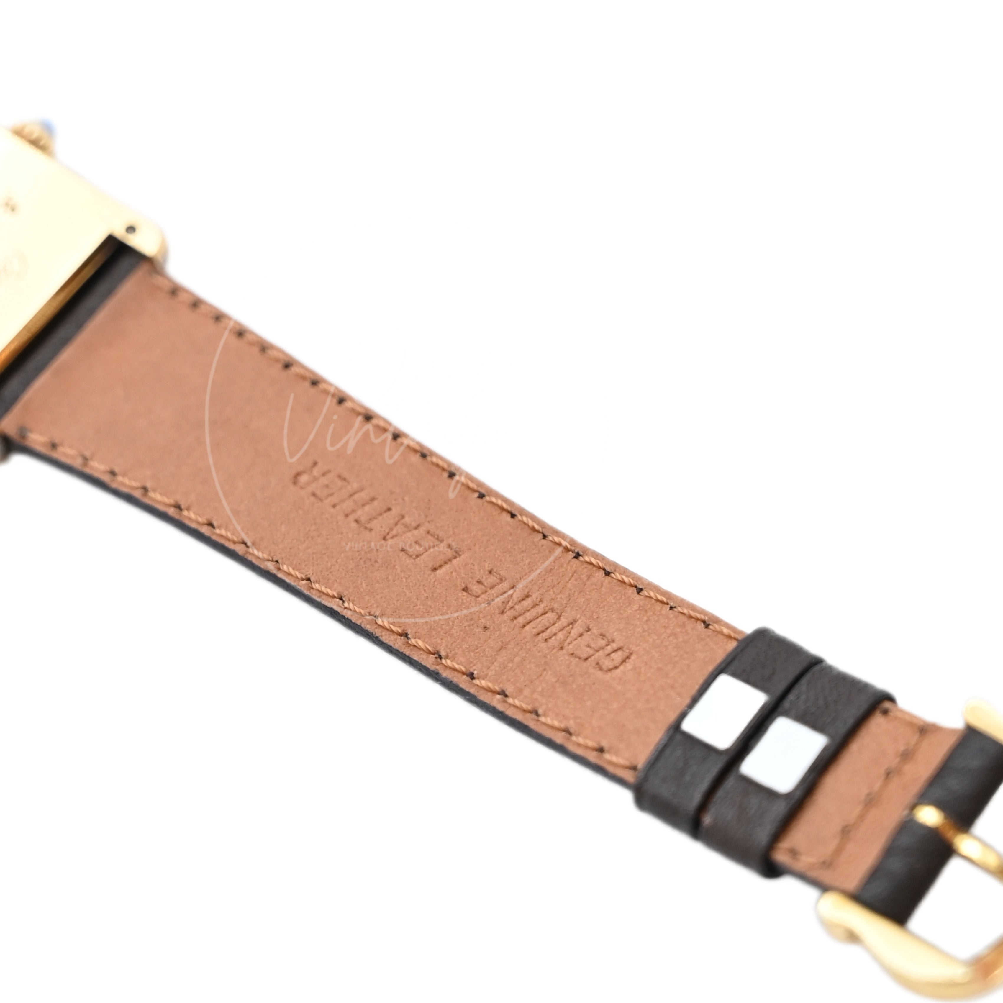 Cartier Vermeil Tank Quatz Dark Brown