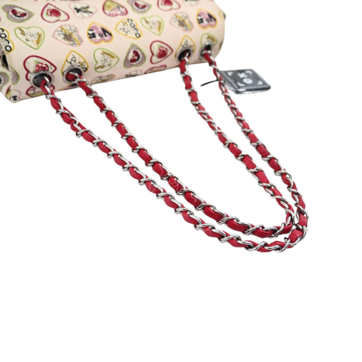 Chanel Classic Coco Heart Motif Limited Edition Canvas Flap Bag Multicolor SHW Series 10