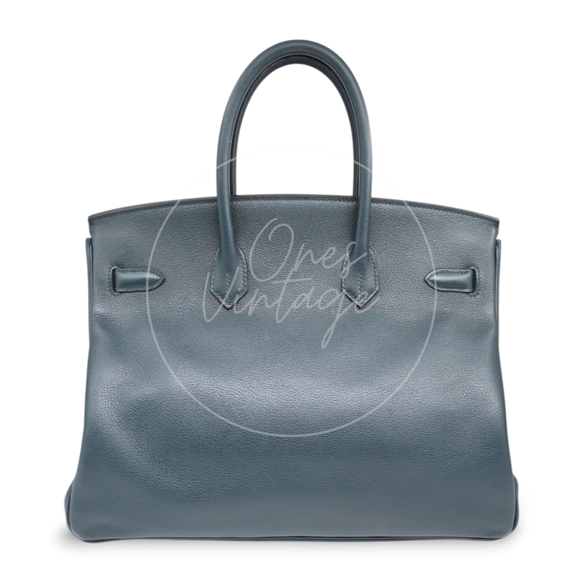 Hermes Birkin 35 PHW Dark Green Stamp D