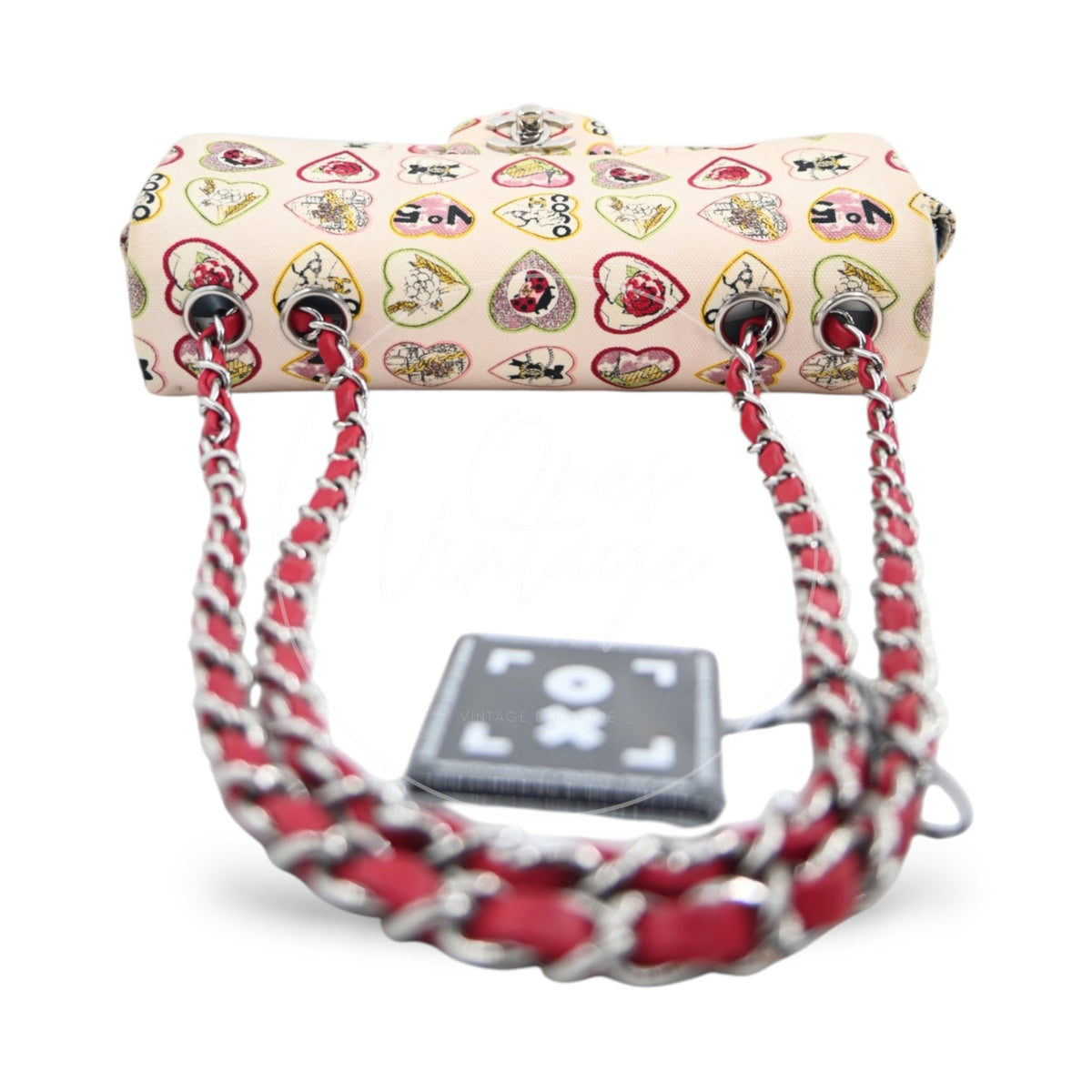 Chanel Classic Coco Heart Motif Limited Edition Canvas Flap Bag Multicolor SHW Series 10