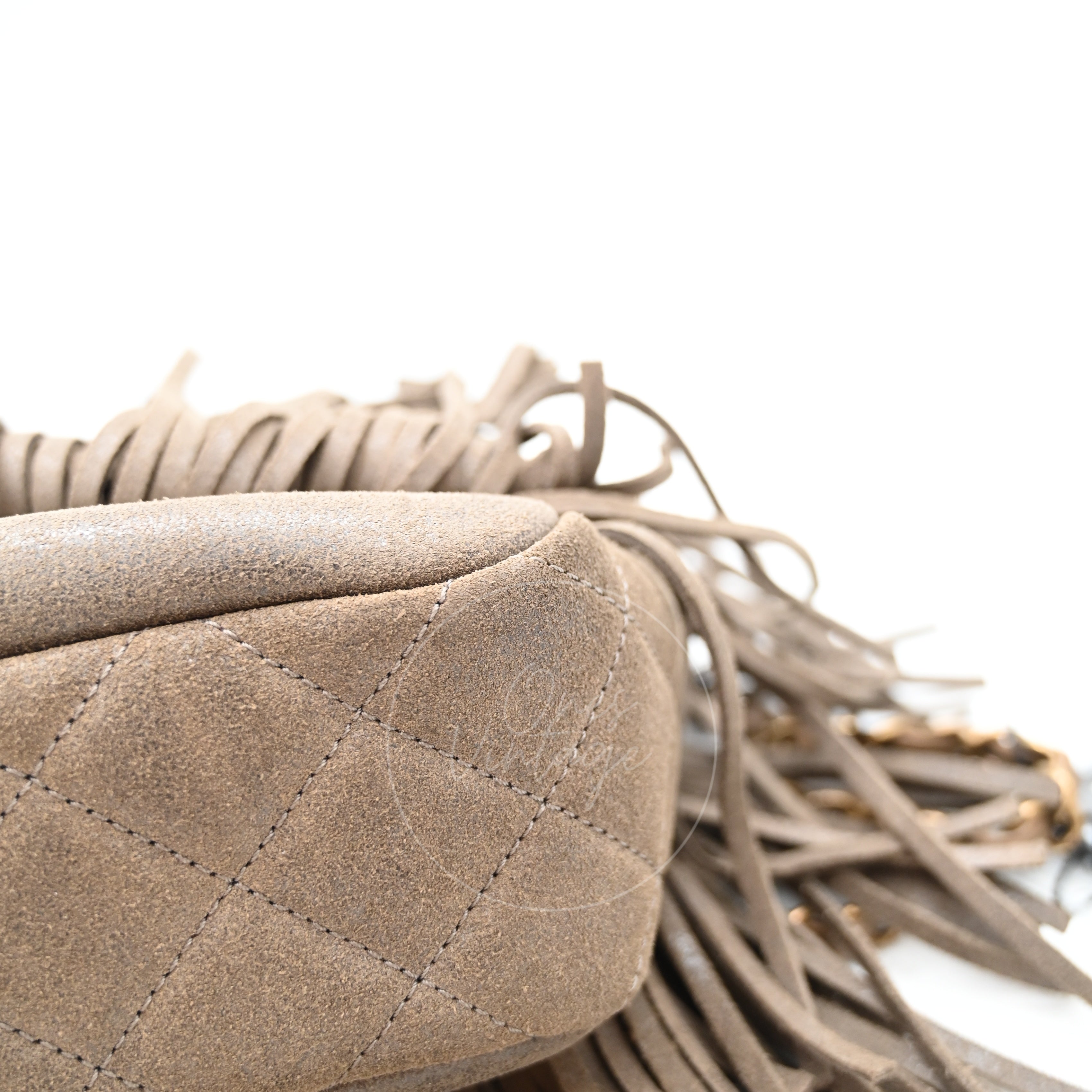 Chanel Paris Dallas Fringe Taupe Suede Flap Bag GHW Series 19