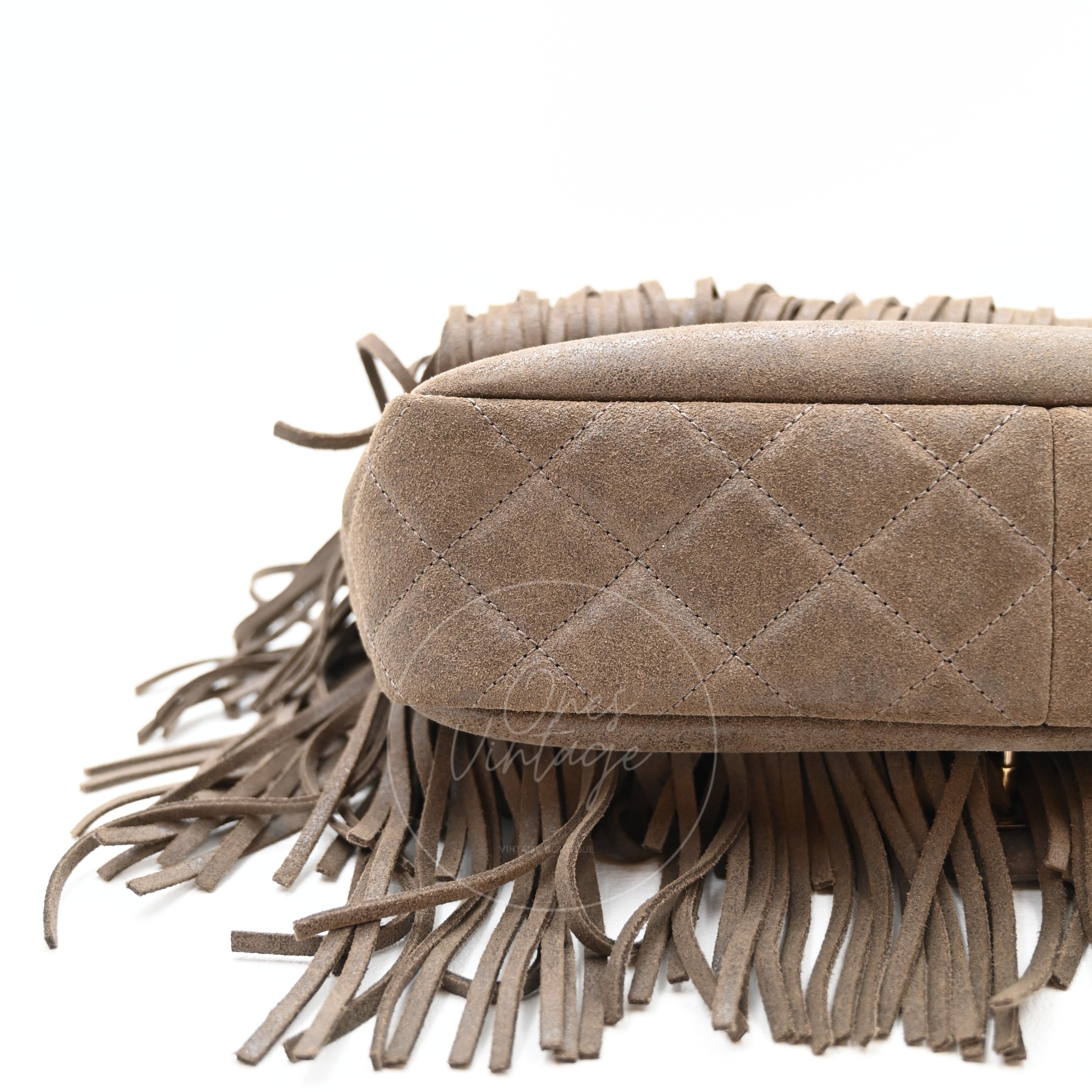 Chanel Paris Dallas Fringe Taupe Suede Flap Bag GHW Series 19