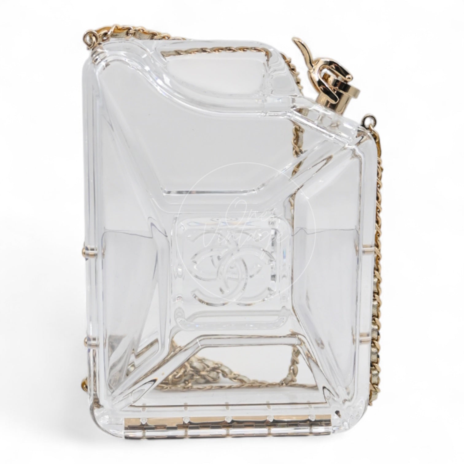 Chanel Dubai By Night Plexiglass Gasoline Tank Minaudière Bag GHW Clear 2015