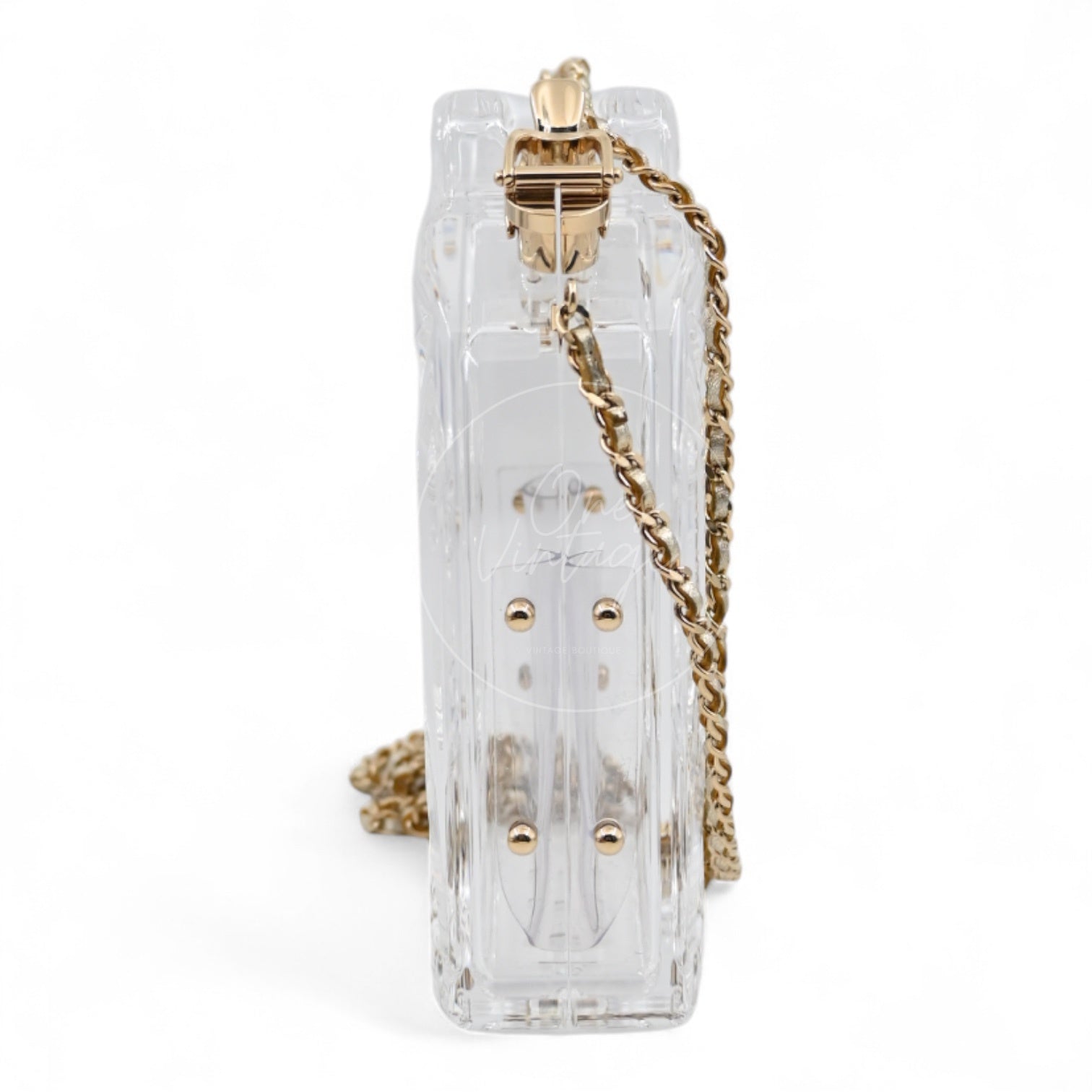 Chanel Dubai By Night Plexiglass Gasoline Tank Minaudière Bag GHW Clear 2015