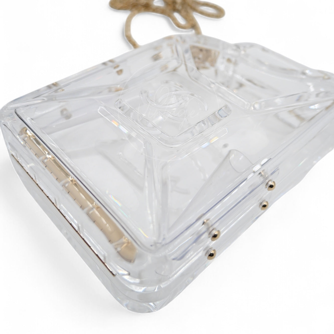 Chanel Dubai By Night Plexiglass Gasoline Tank Minaudière Bag GHW Clear 2015