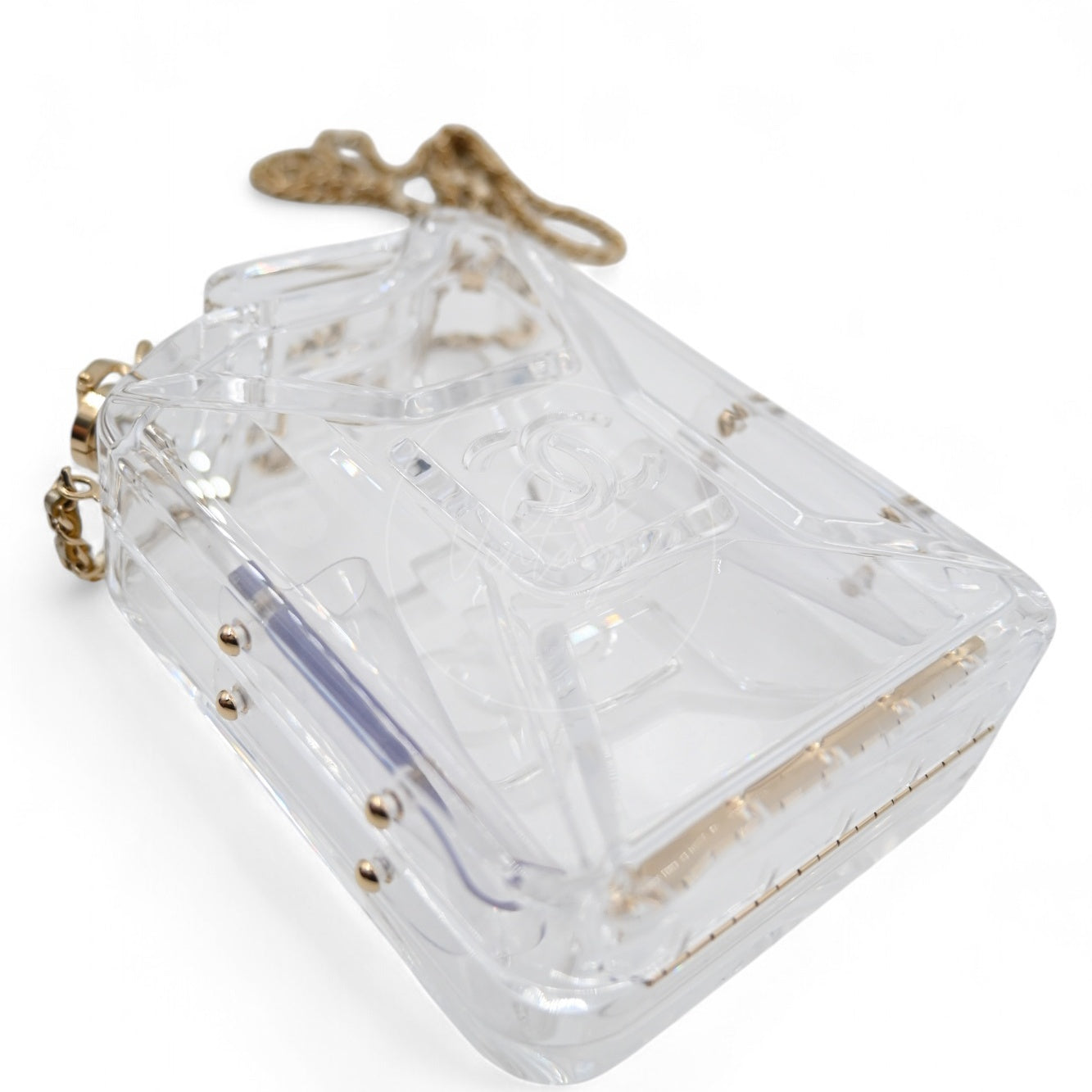 Chanel Dubai By Night Plexiglass Gasoline Tank Minaudière Bag GHW Clear 2015