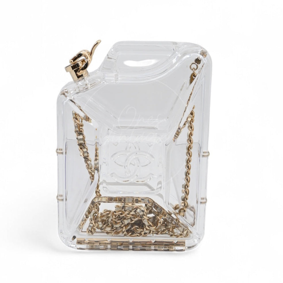 Chanel Dubai By Night Plexiglass Gasoline Tank Minaudière Bag GHW Clear 2015