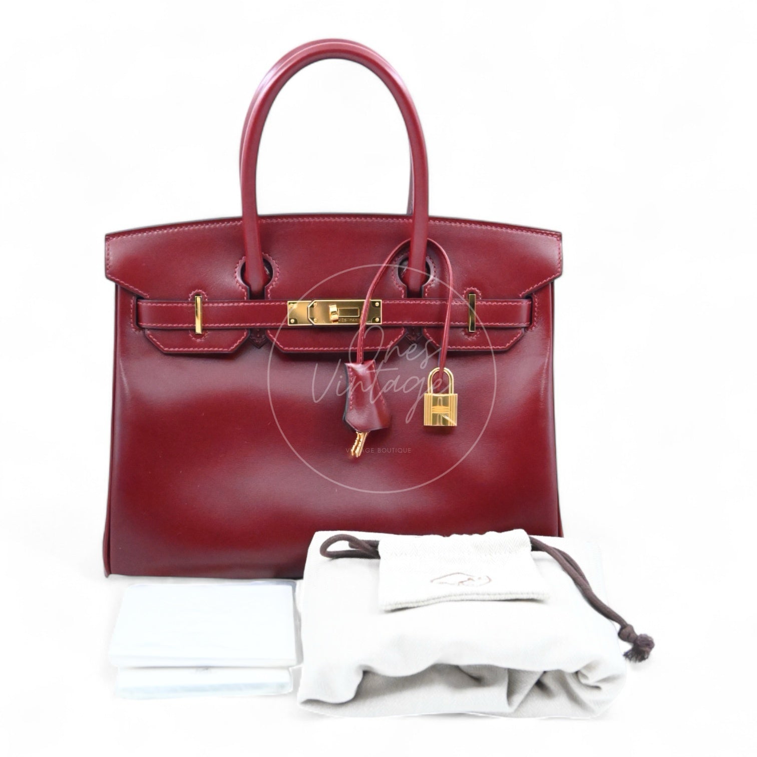 Hermes Birkin 30 Box Bag GHW Rough H Stamp X