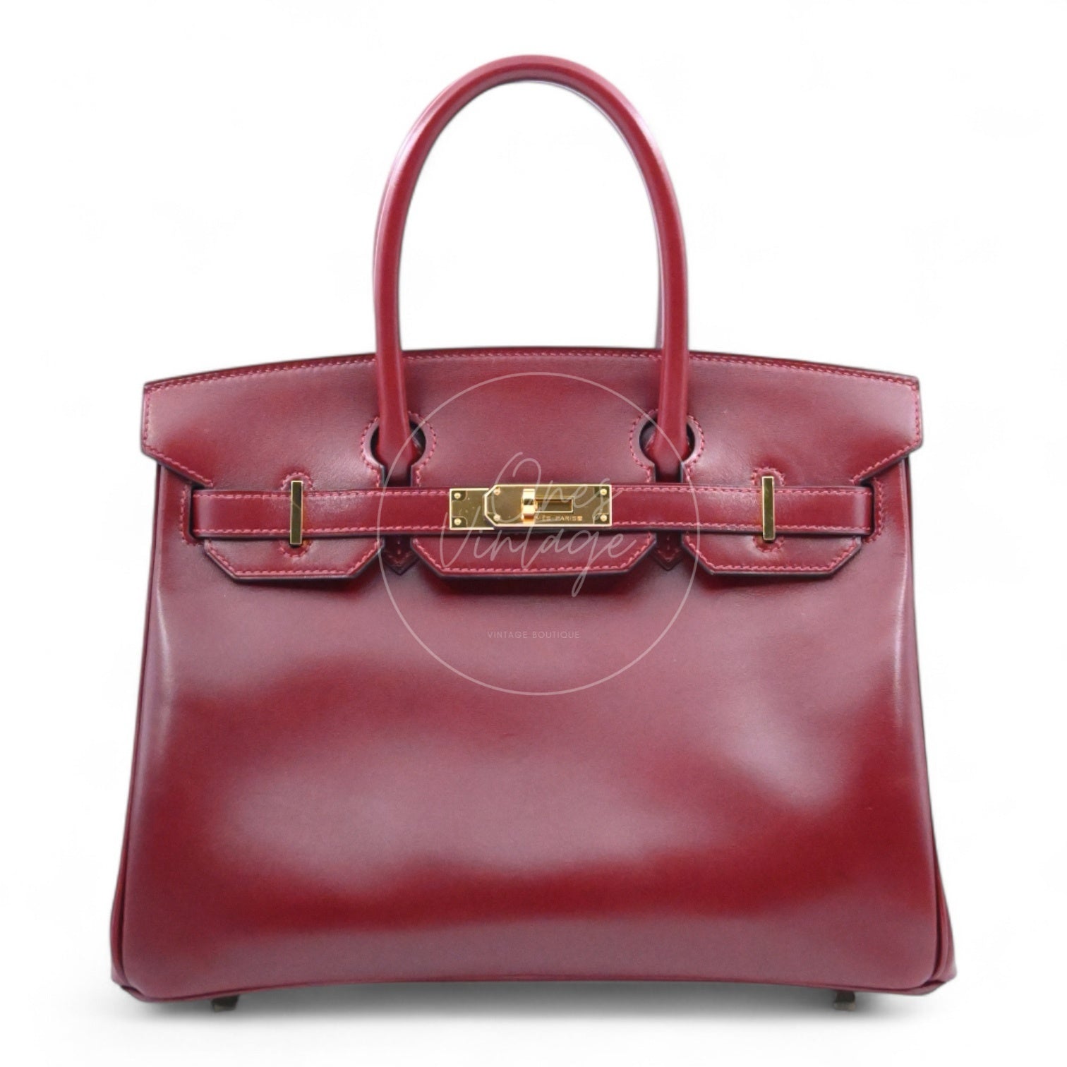 Hermes Birkin 30 Box Bag GHW Rough H Stamp X