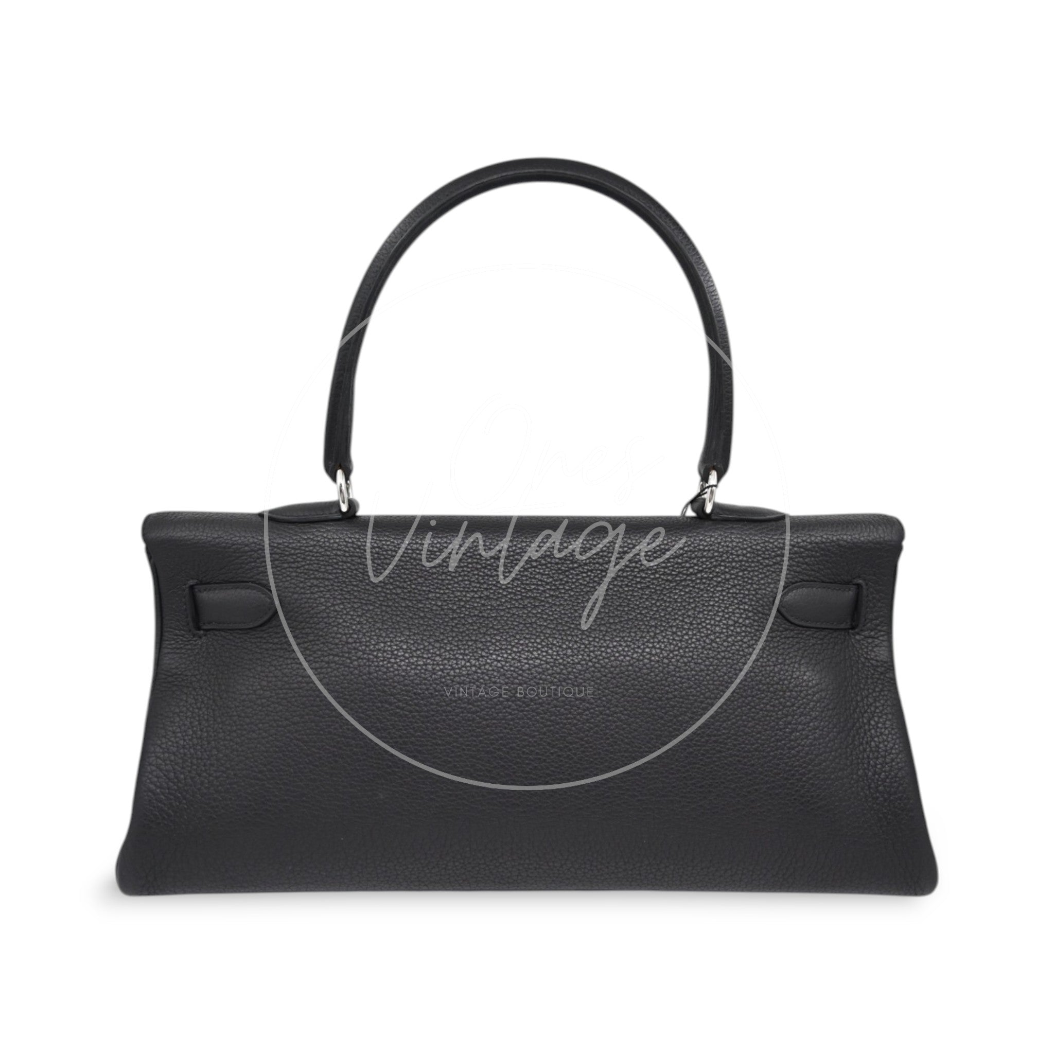 Hermès Clemence Fringe JPG Shoulder Kelly 42 PHW Black Square M