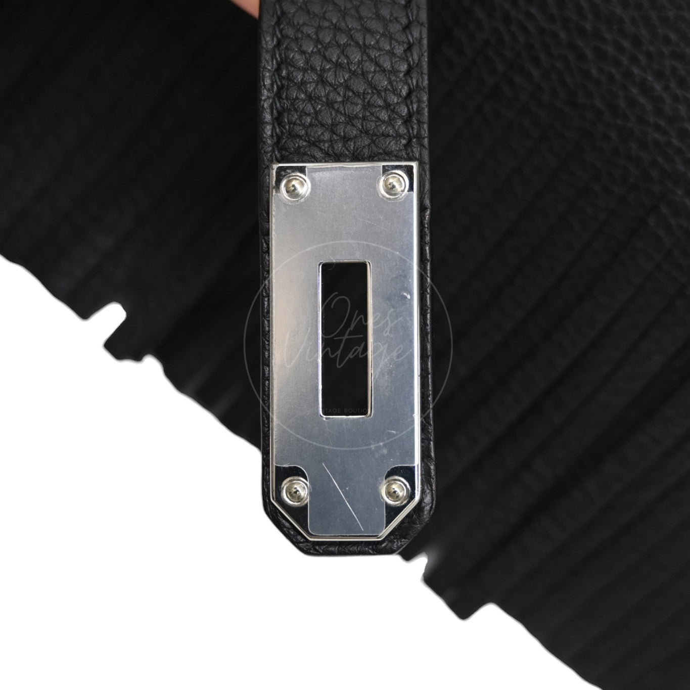 Hermès Clemence Fringe JPG Shoulder Kelly 42 PHW Black Square M