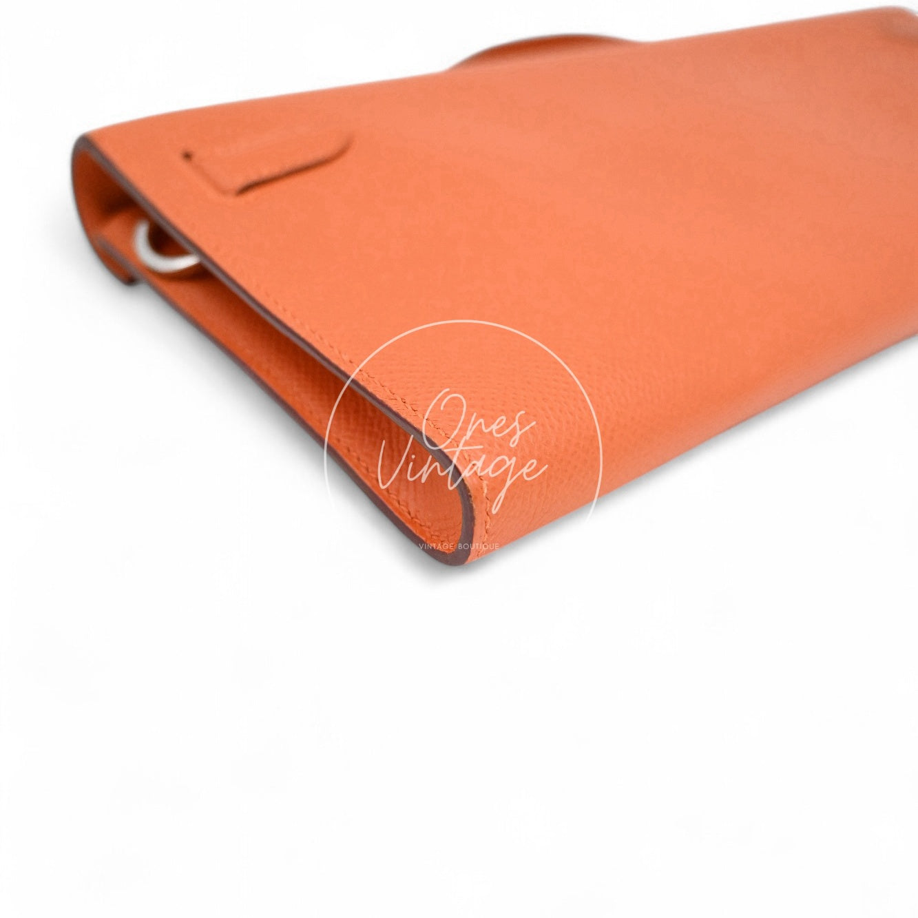 Hermes Kelly Cut Clutch Epsom PHW Orange Square R