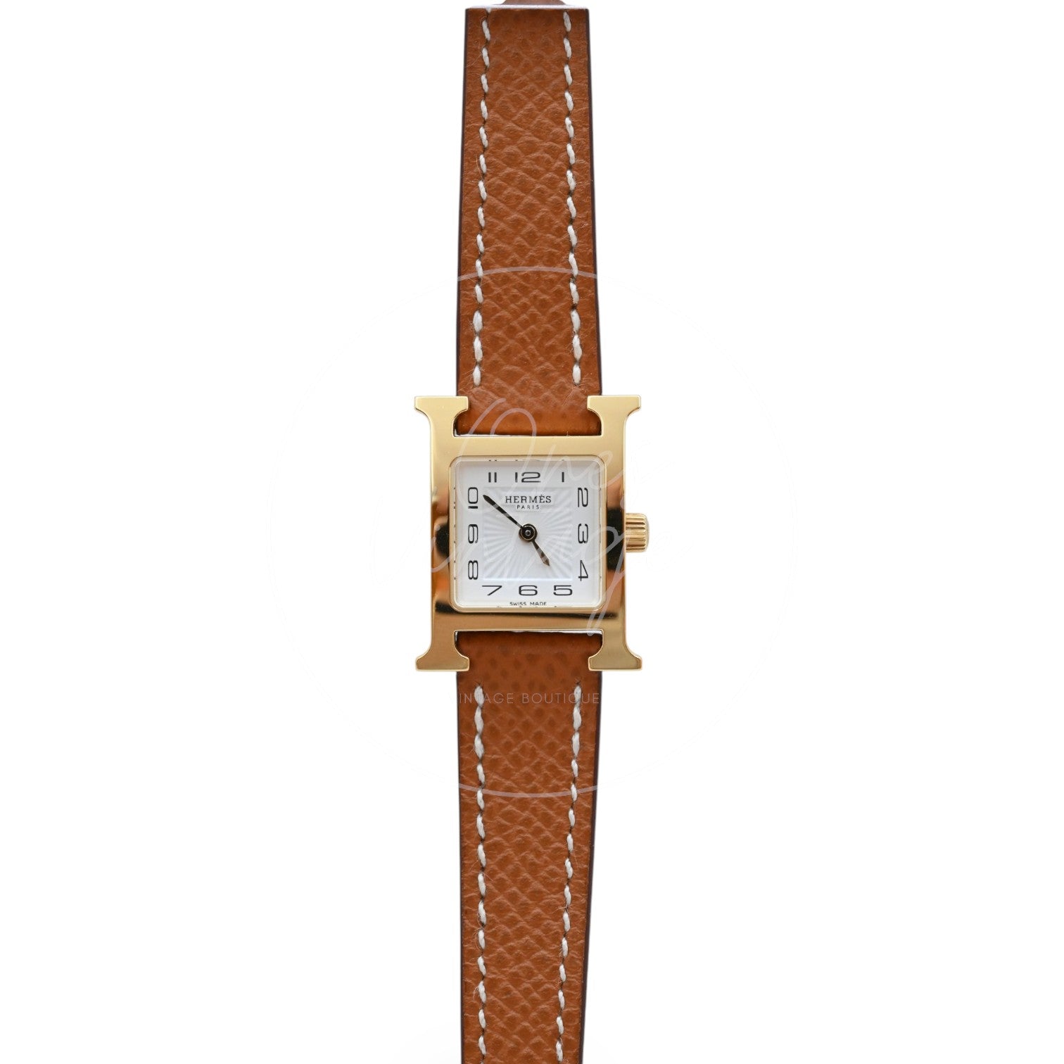 Hermes Heure H Watch Small Model 25mm Quartz SS White Dial