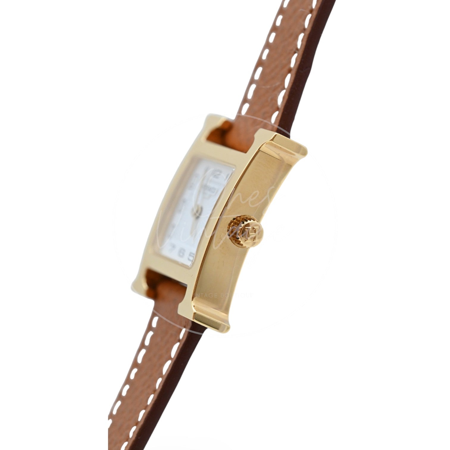 Hermes Heure H Watch Small Model 25mm Quartz SS White Dial