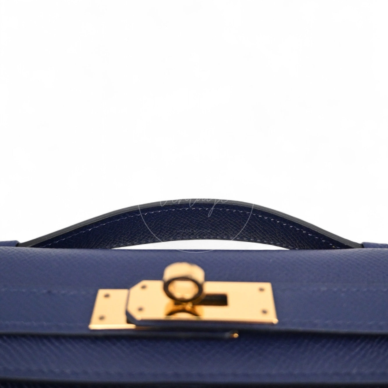Hermes Kelly Cut Clutch Epsom GHW Bleu Saphir Stamp X