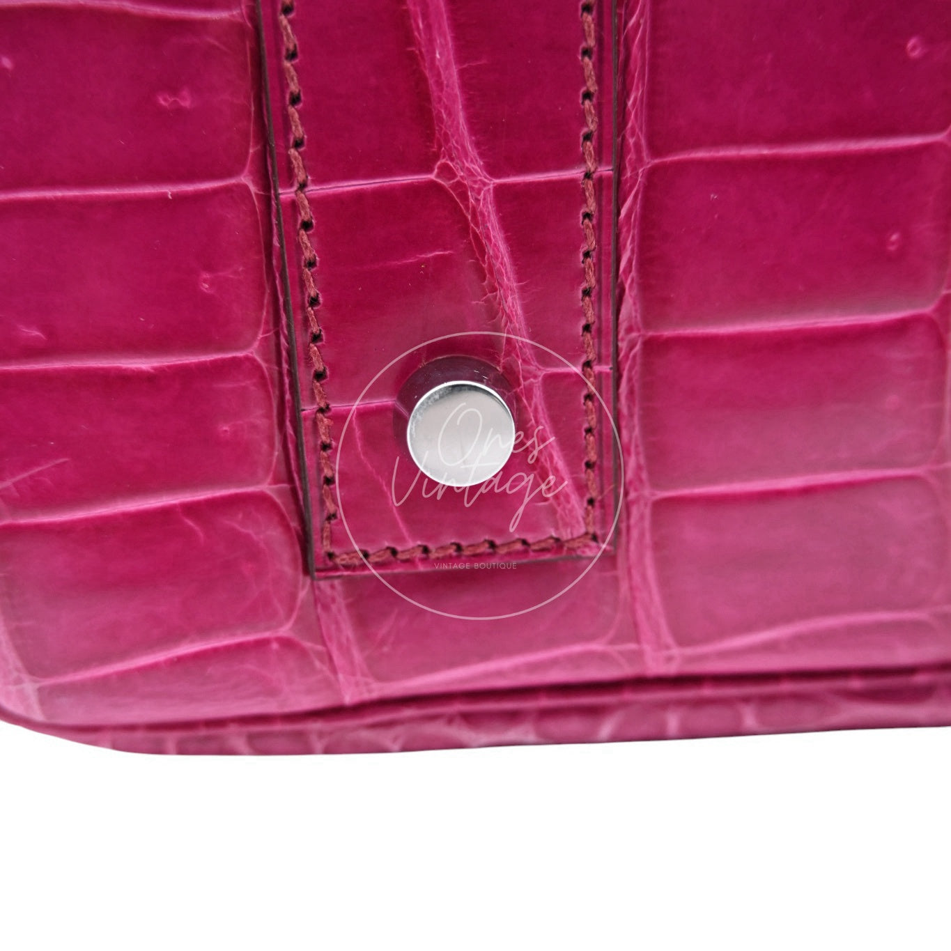 Hermes Birkin Shoulder Croco PHW Pink Square J