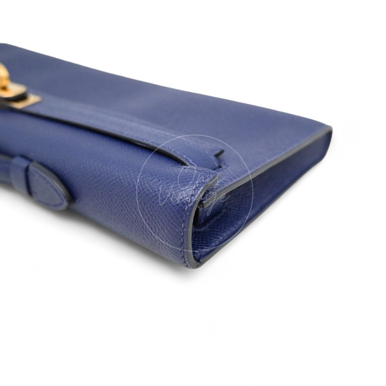 Hermes Kelly Cut Clutch Epsom GHW Bleu Saphir Stamp X
