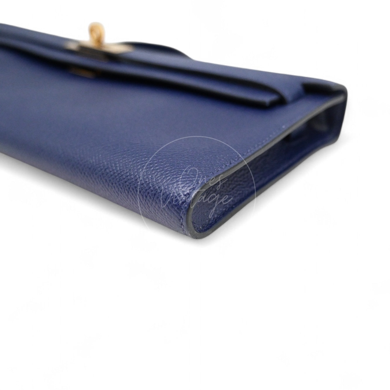 Hermes Kelly Cut Clutch Epsom GHW Bleu Saphir Stamp X