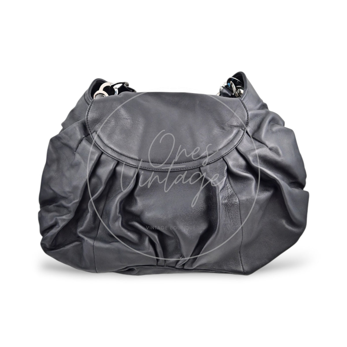Christian Dior 42 Lambskin Jazz Club Shoulder Bag SHW Black