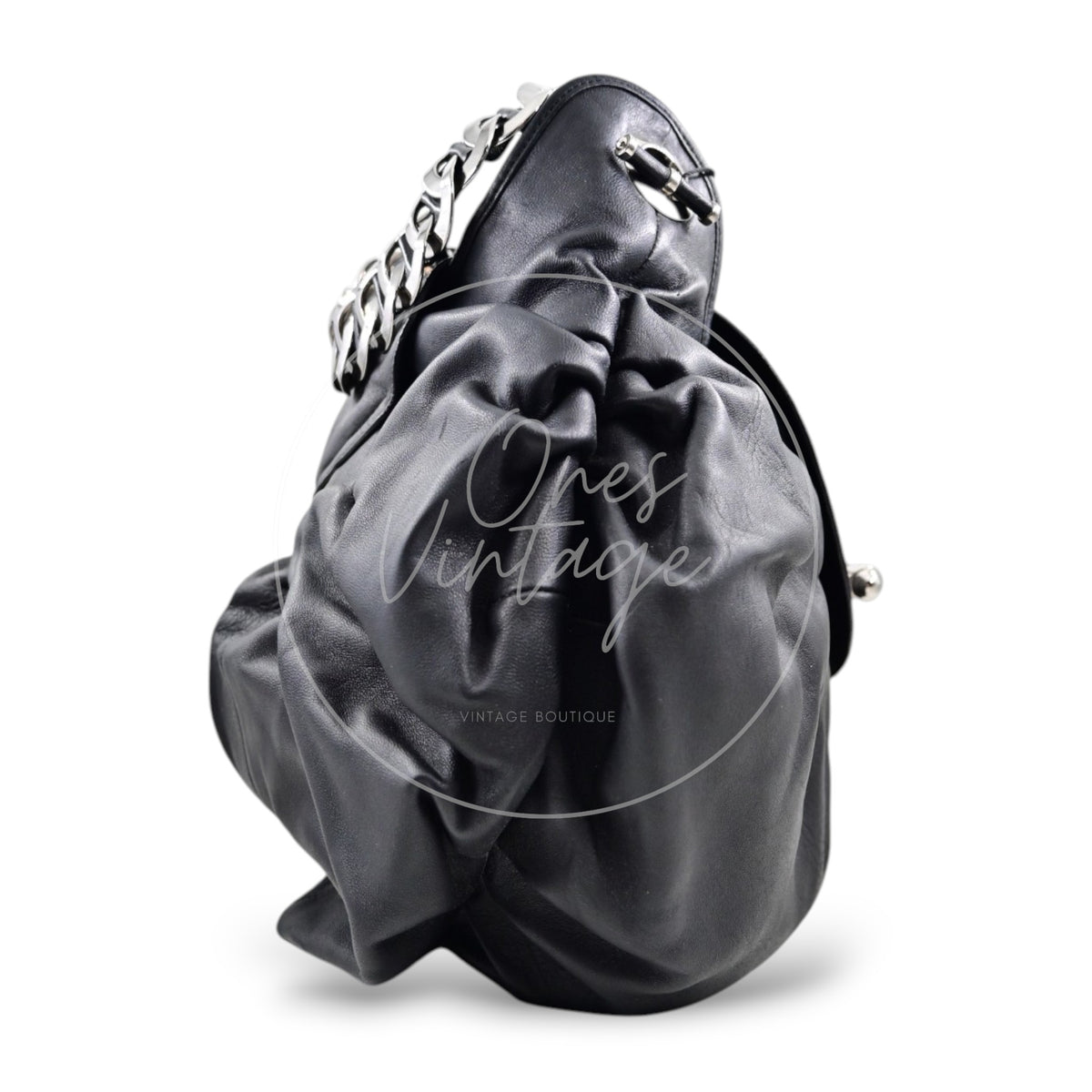 Christian Dior 42 Lambskin Jazz Club Shoulder Bag SHW Black