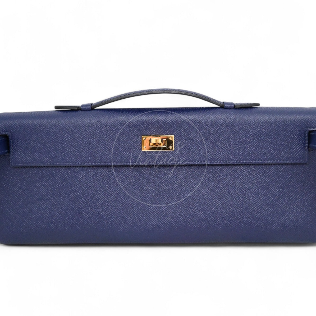 Hermes Kelly Cut Clutch Epsom GHW Bleu Saphir Stamp X