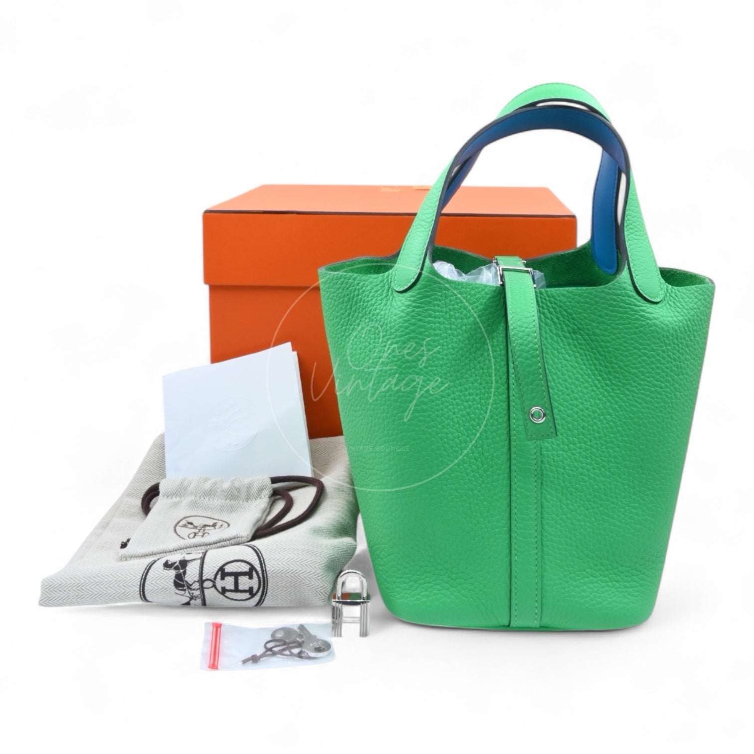 Hermes Picotin 18 TC PHW Green Stamp U