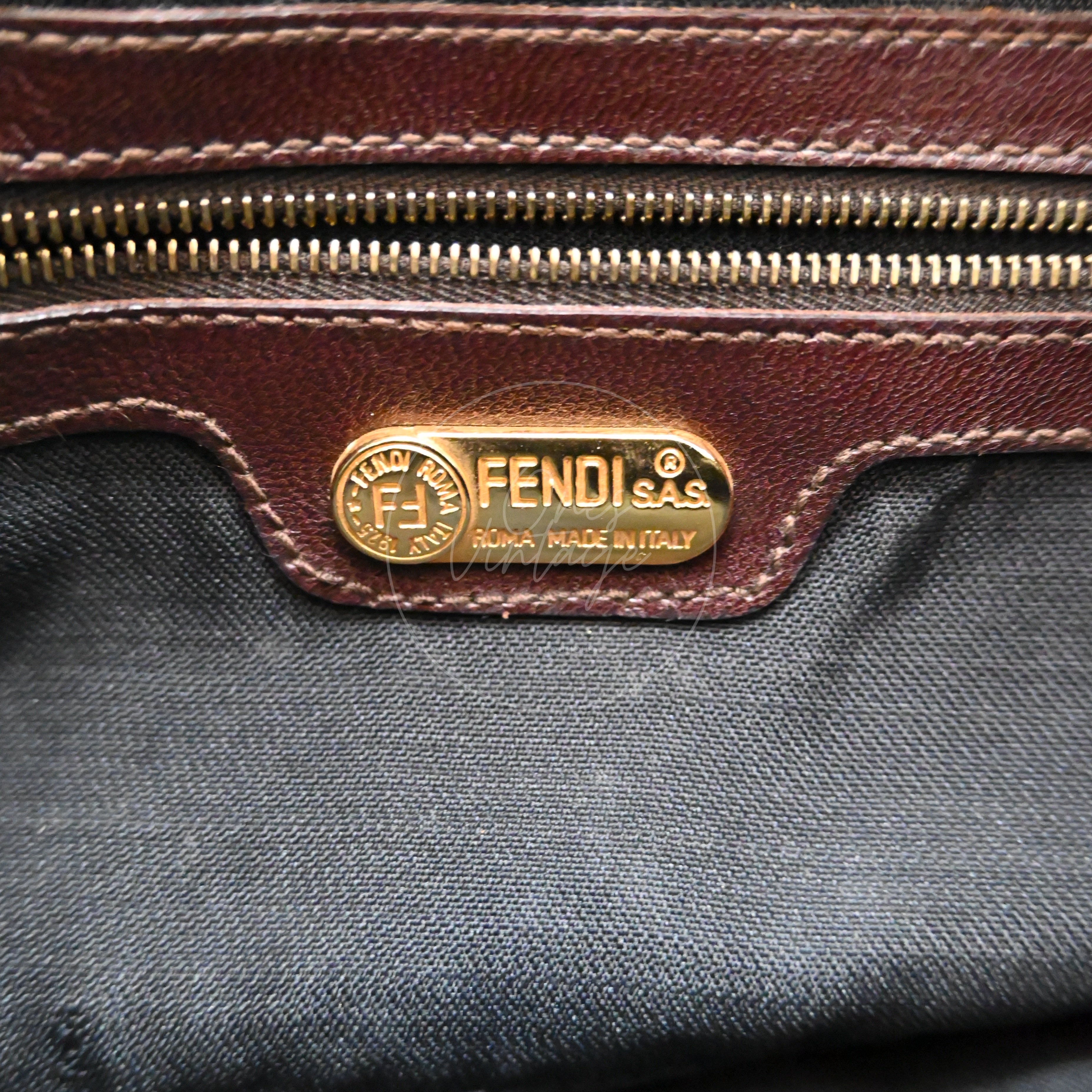 Fendi Brown Suede Mamma Baguette Handbag GHW Dark Brown After 1980s