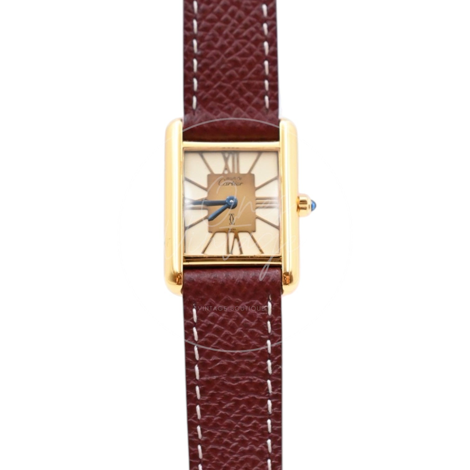 Cartier Tank Quartz 366001 Maroon