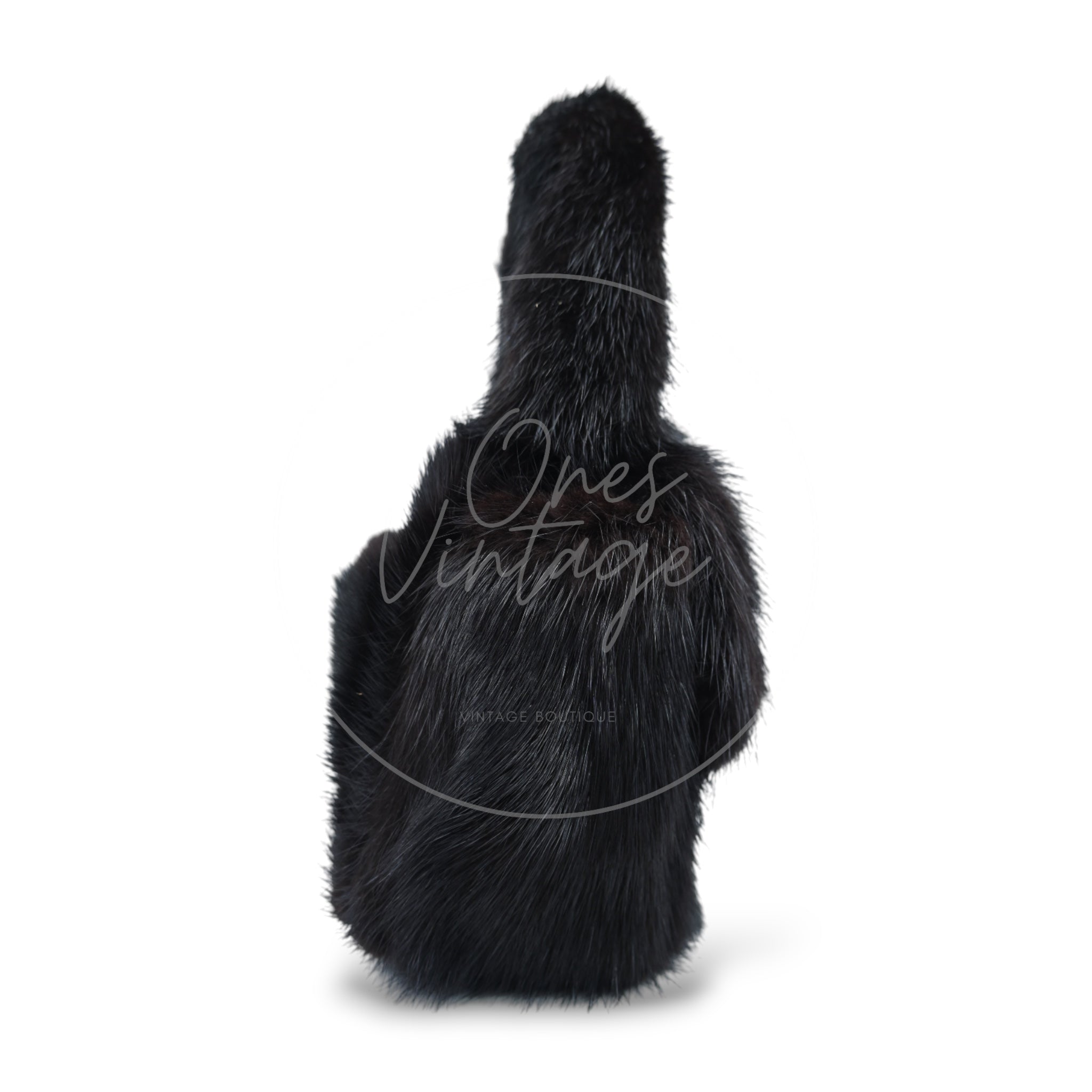 Chanel Mink Fur Handbag GHW Black