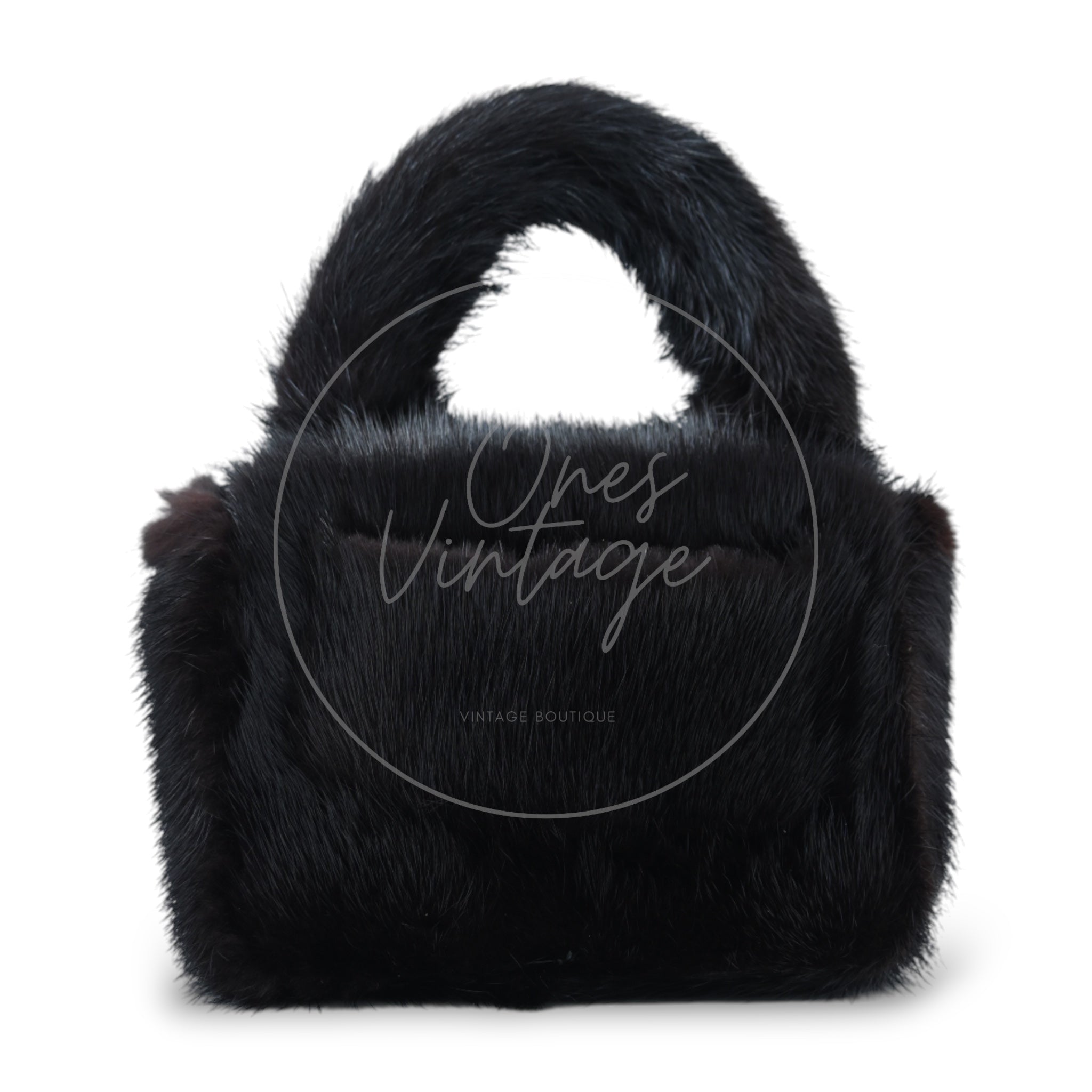 Chanel Mink Fur Handbag GHW Black