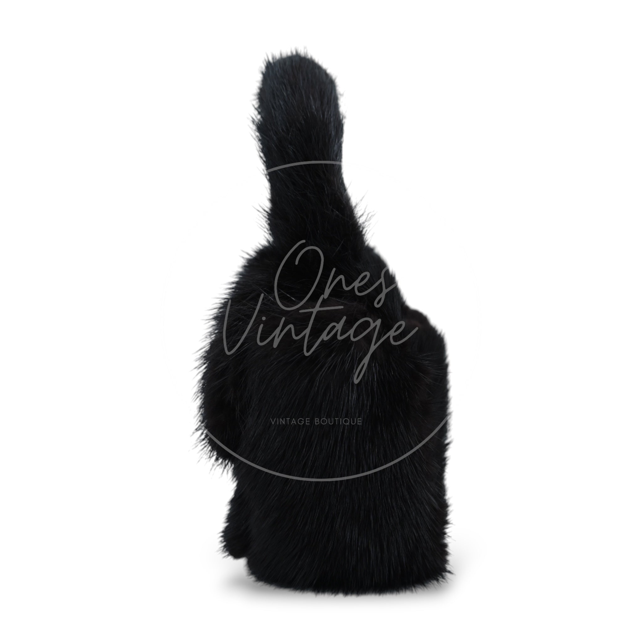 Chanel Mink Fur Handbag GHW Black