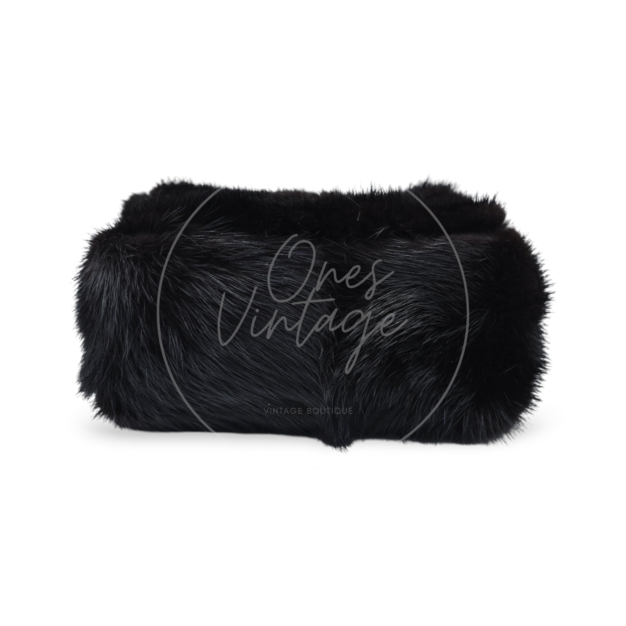 Chanel Mink Fur Handbag GHW Black