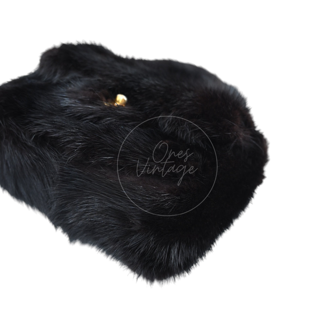 Chanel Mink Fur Handbag GHW Black