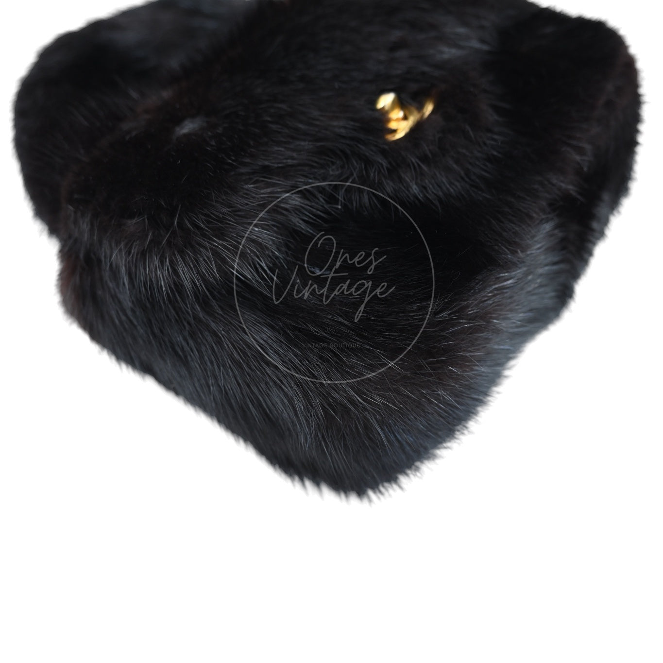 Chanel Mink Fur Handbag GHW Black