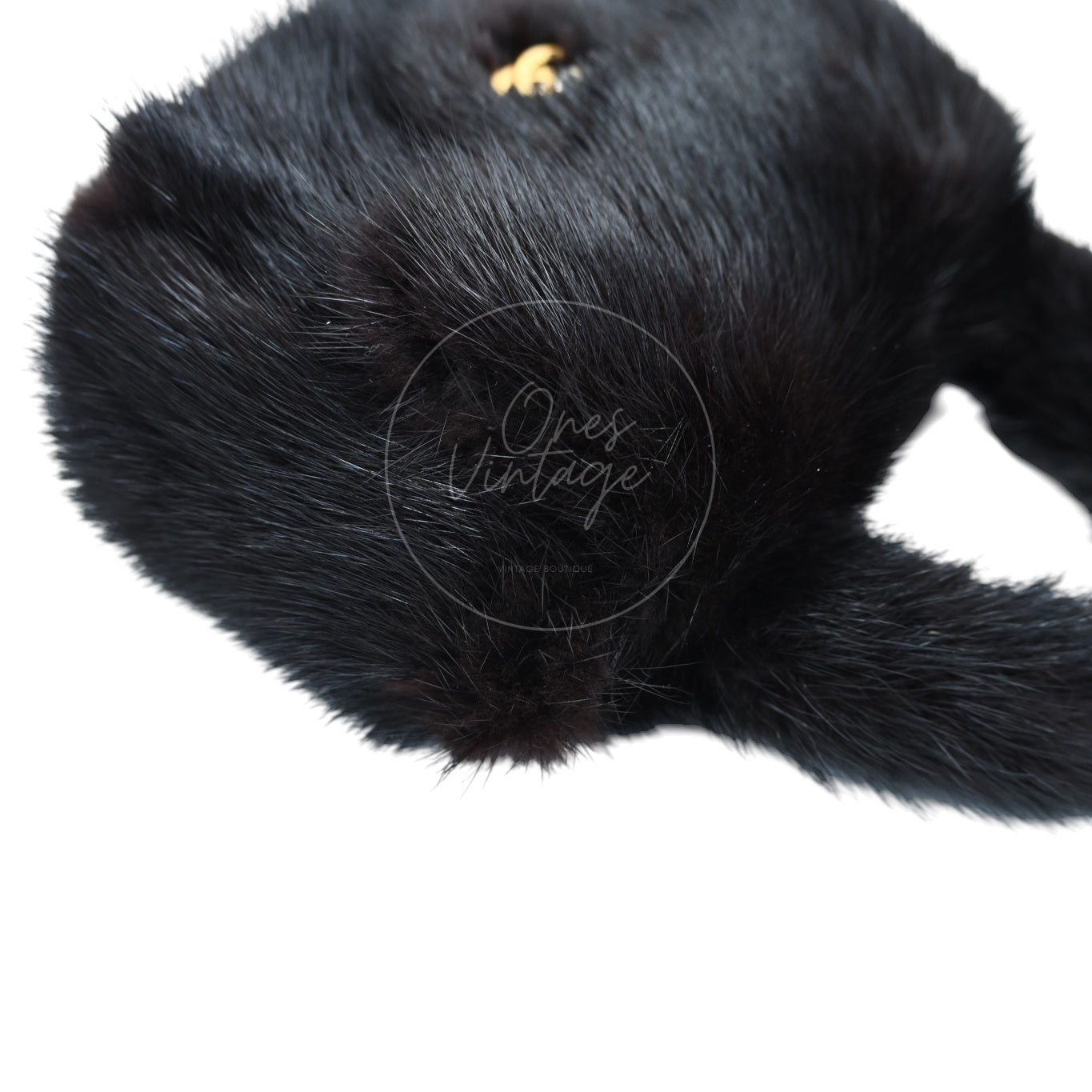 Chanel Mink Fur Handbag GHW Black