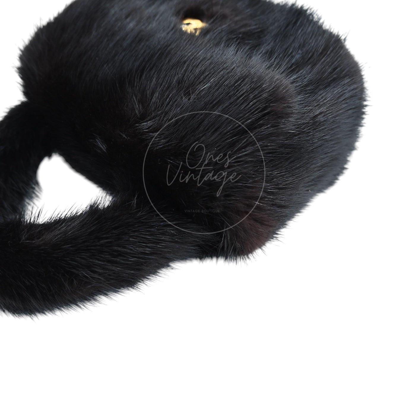 Chanel Mink Fur Handbag GHW Black