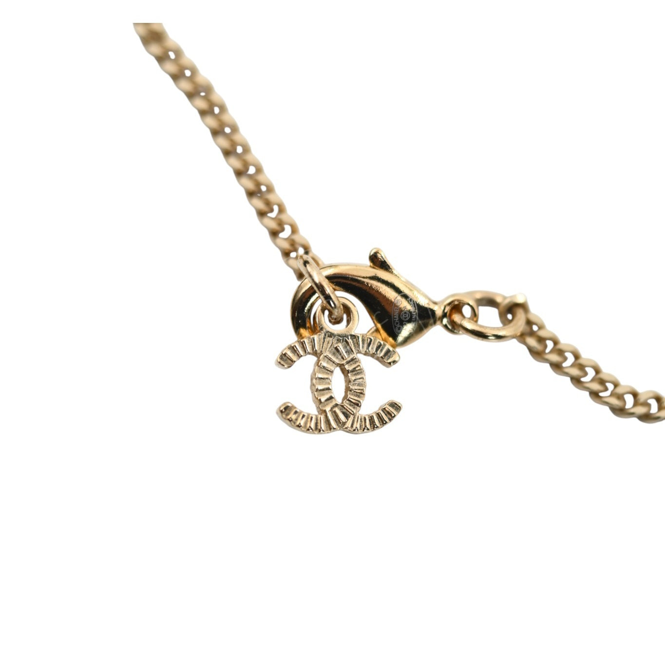 Chanel Lambskin CC Bow Necklace Black Gold Necklace