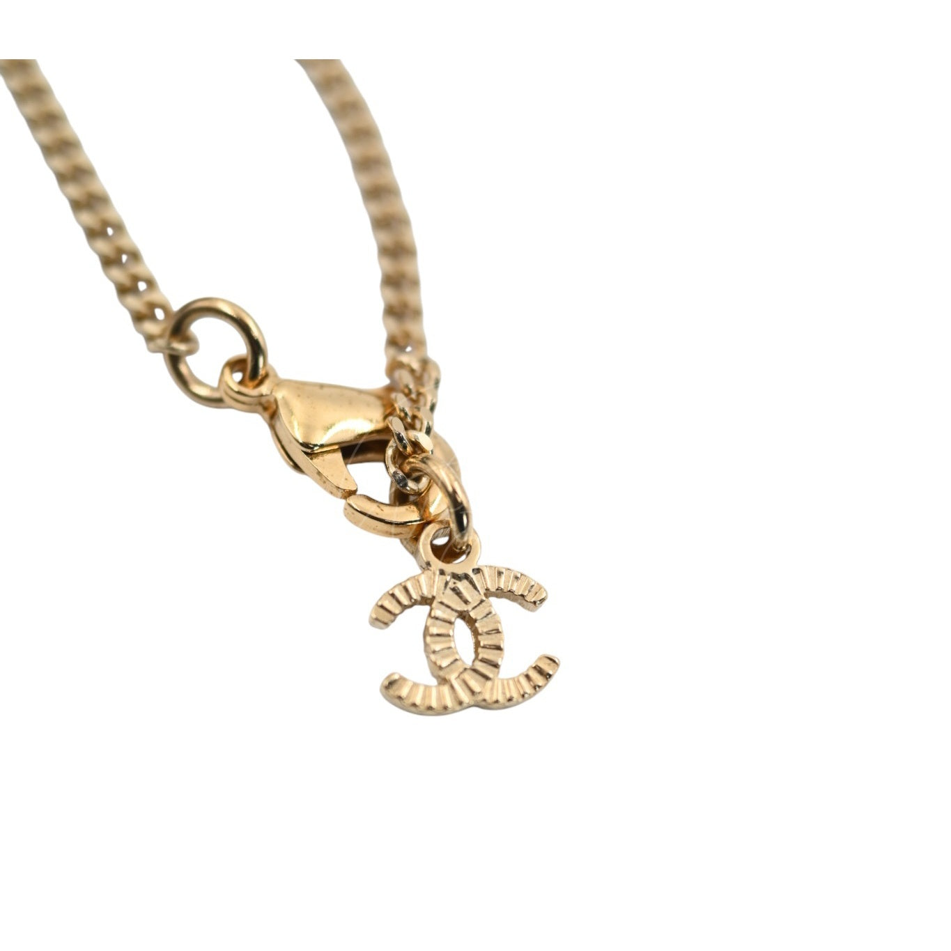 Chanel Lambskin CC Bow Necklace Black Gold Necklace